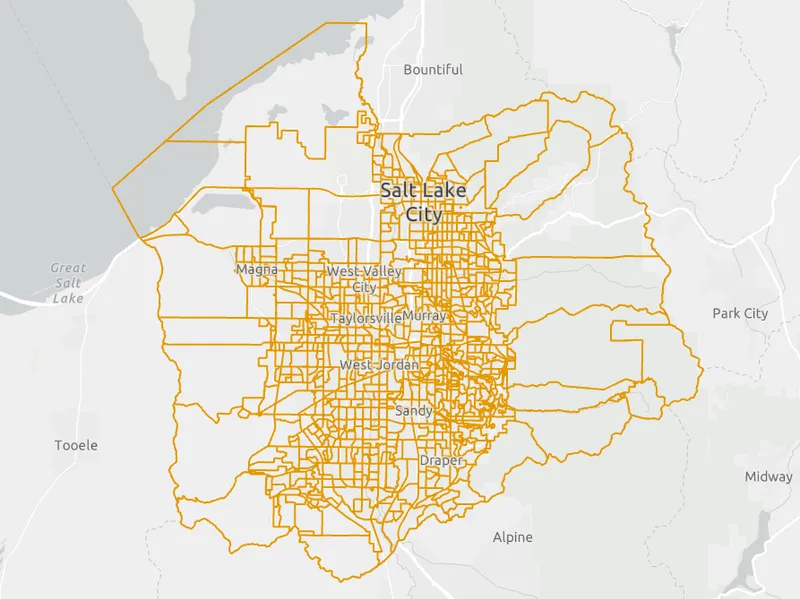 Voting Precincts in Salt Lake County, Utah.